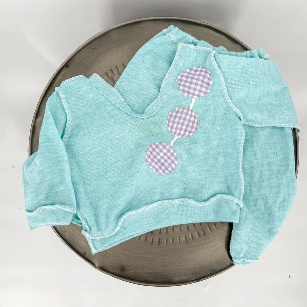 Vintage Kids Matching Set - Aqua and Lavender